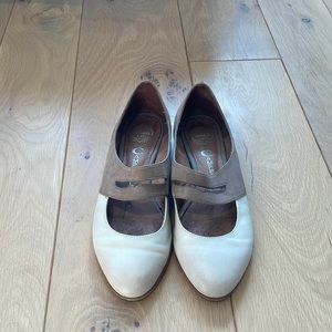Tan and Cream Leather Jeffrey Campbell Flats